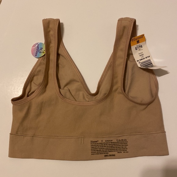 3/$30* NWT Medium Hanes Nude Seamless Softcup Bra Sleep SoftComfortable Bralette - Picture 4 of 8